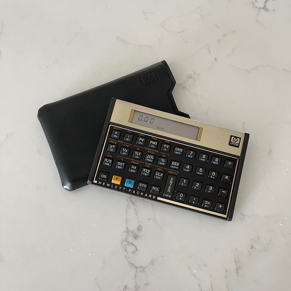 Vintage 1988 HP 12C Financial Calculator - Made in USA - Tested & Working w/Case